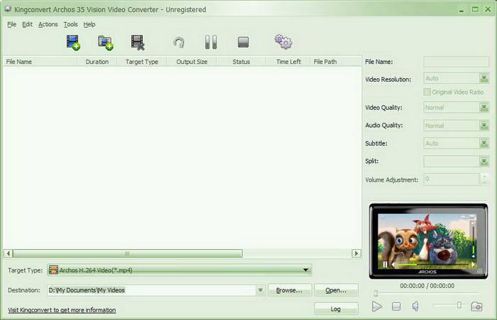 Kingconvert Archos 35 Vision Video Converter