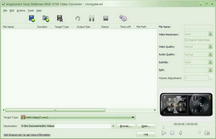 Kingconvert Sony Walkman NWZ-S755 Video Converter