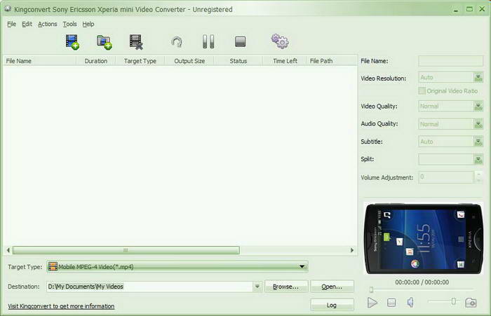 Kingconvert Sony Ericsson Xperia mini Video Converter