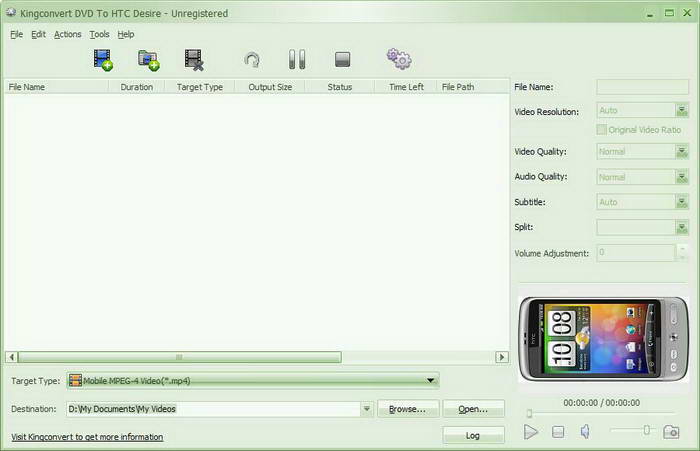 Kingconvert DVD To HTC Desire