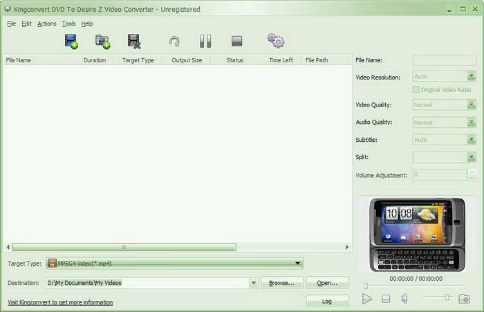 Kingconvert DVD To HTC Desire Z