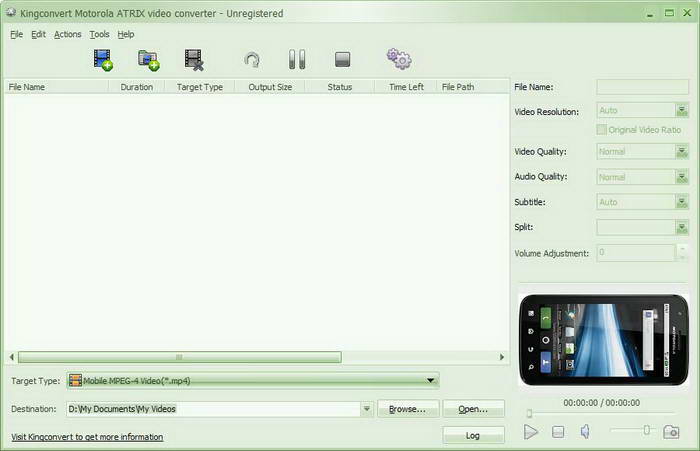 KingConvert Motorola ATRIX Video Converter