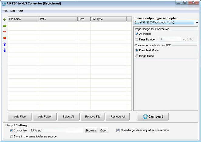 Ailt PDF to XLS Converter