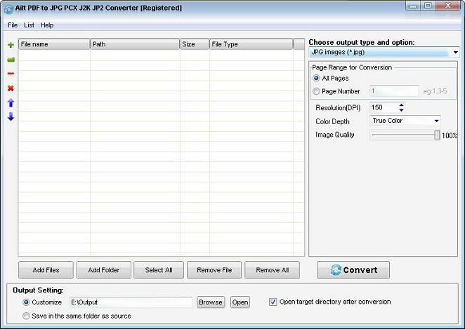 Ailt PDF to JPG PCX J2K JP2 Converter