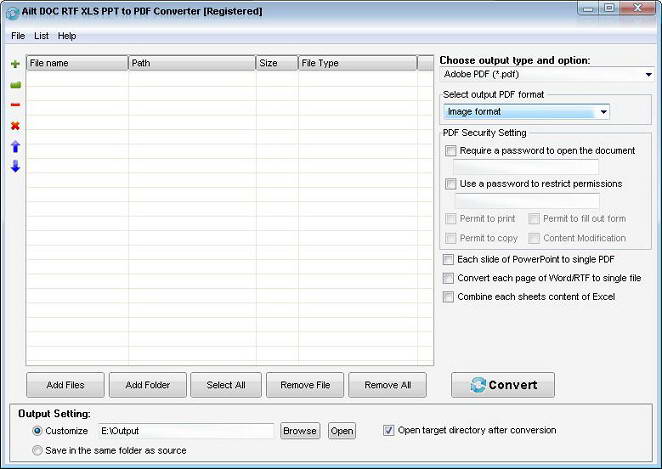 Ailt DOC RTF XLS PPT to PDF Converter