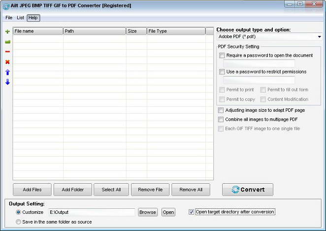 Ailt JPEG BMP TIFF GIF to PDF Converter