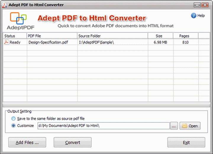 Adept PDF to Html Converter