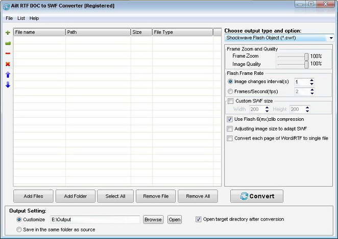 Ailt RTF DOC to SWF Converter