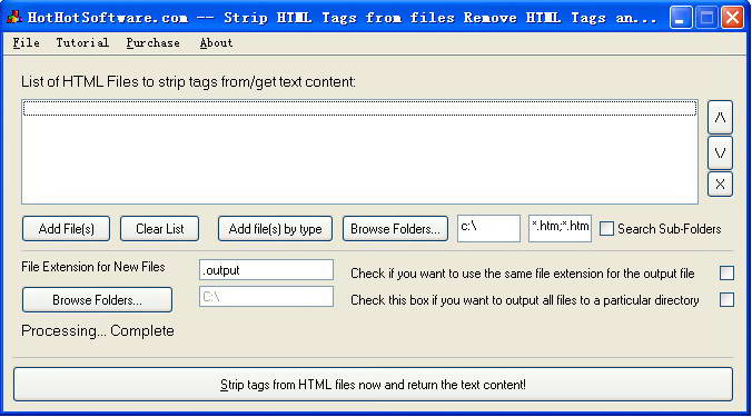 Strip HTML Tags from files