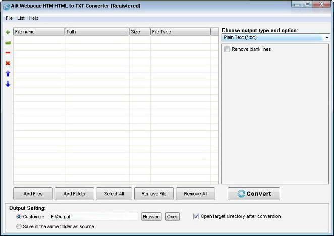 Ailt WebPage HTM HTML to TXT Converter