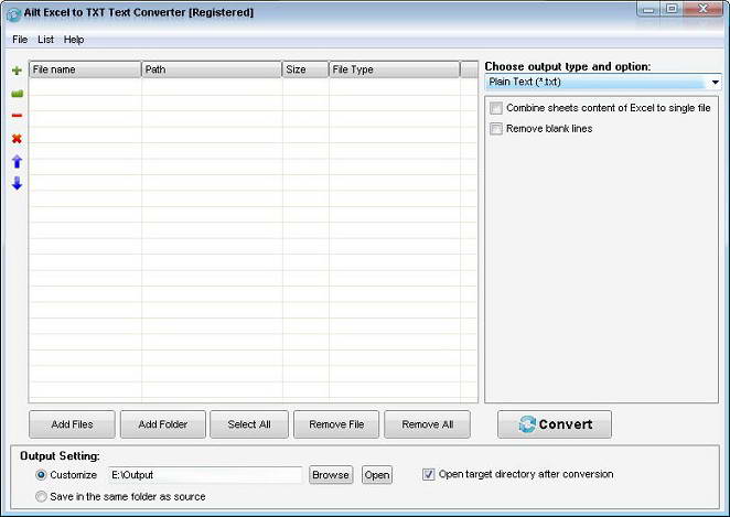 Ailt Excel to TXT Text Converter