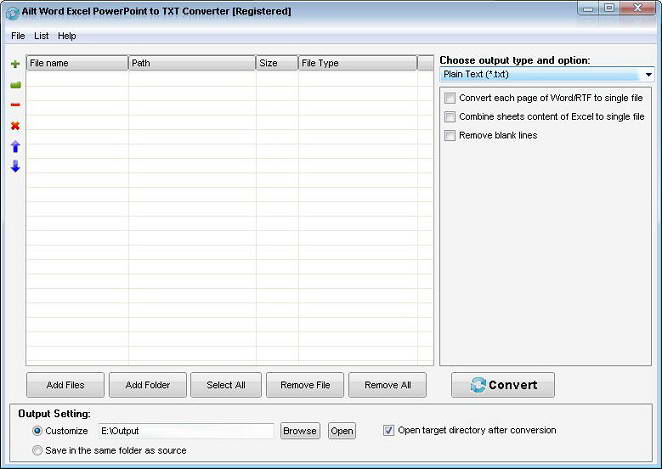 Ailt Word Excel PowerPoint to TXT Converter