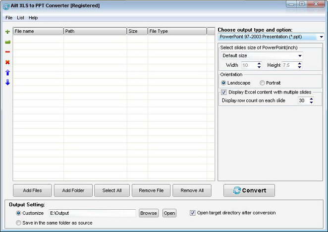 Ailt XLS to PPT Converter