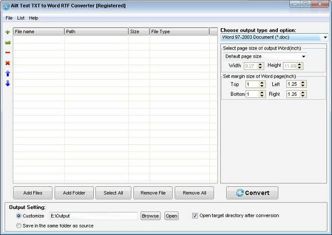 Ailt Text TXT to Word RTF Converter