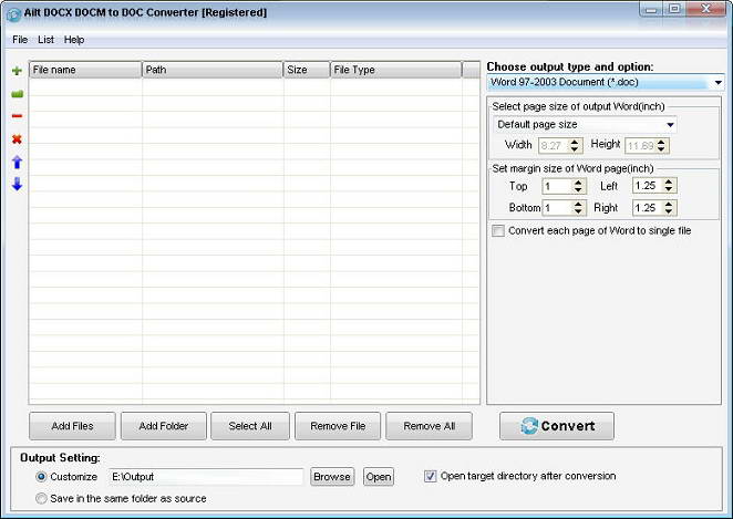 Ailt DOCX DOCM to DOC Converter