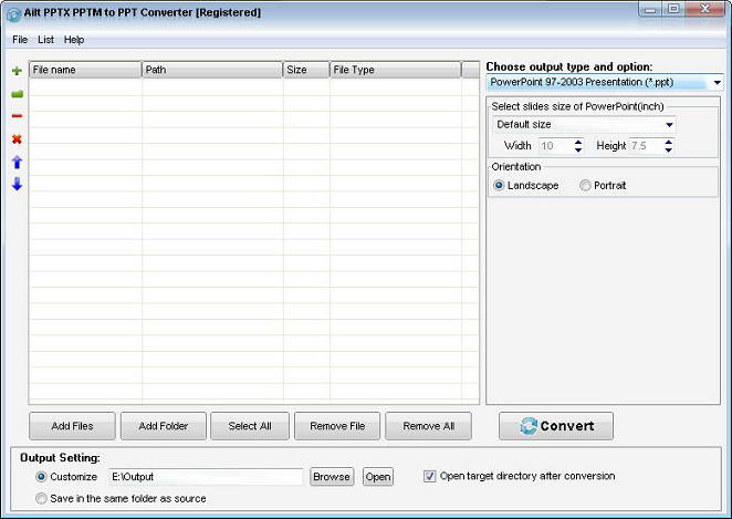 Ailt PPTX PPTM to PPT Converter