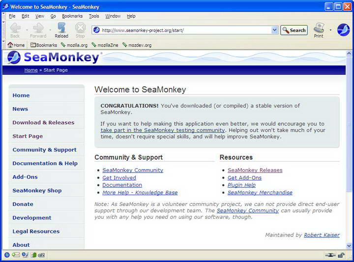 Mozilla SeaMonkey For Linux