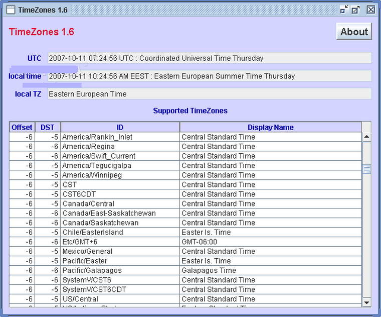 TimeZones
