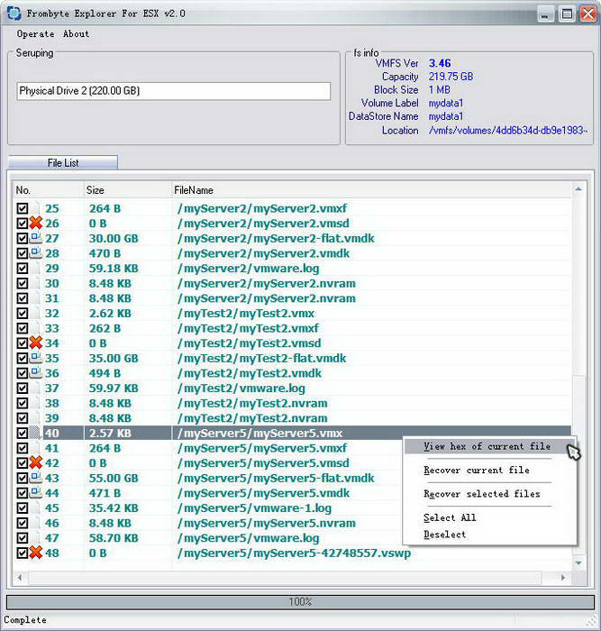 Frombyte Explorer For ESX