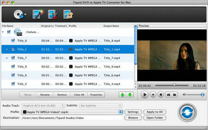 Tipard DVD to Apple TV Converter for Mac