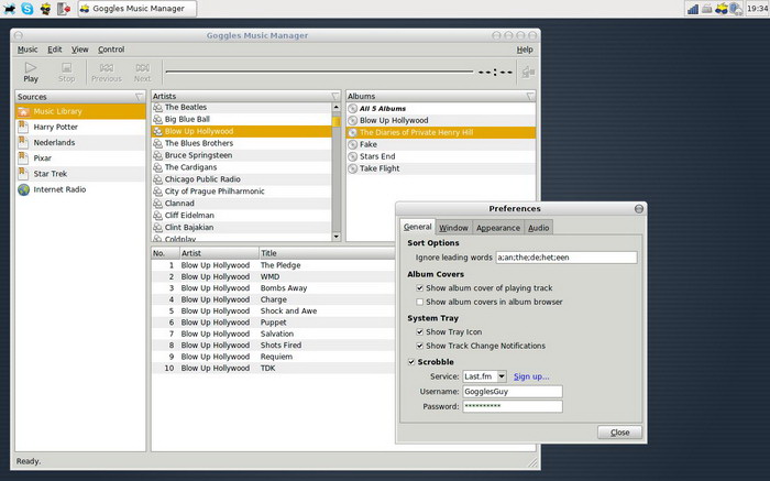 Goggles Music Manager For Linux