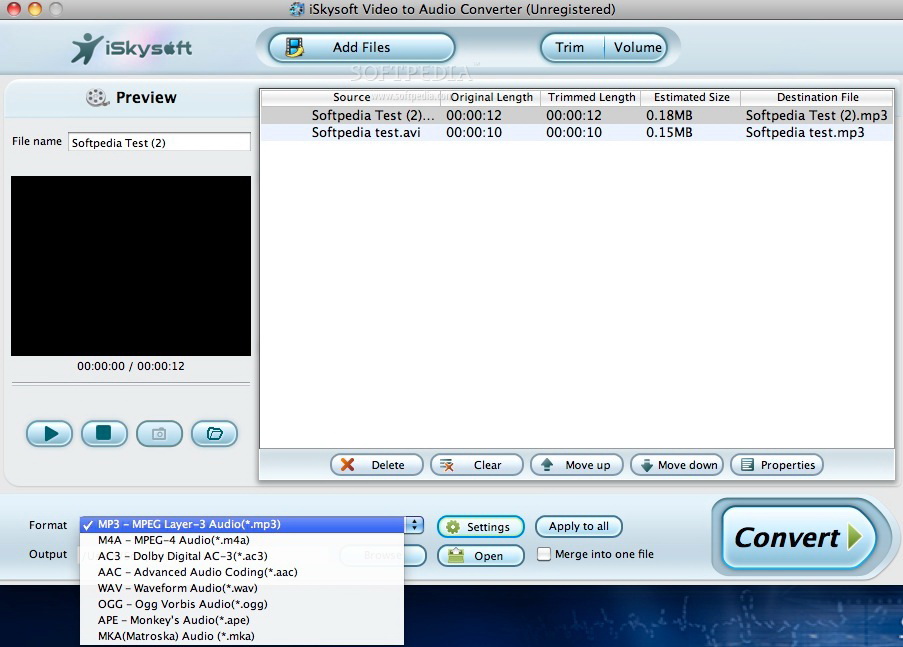 iSkysoft Video to Audio Converter For Mac