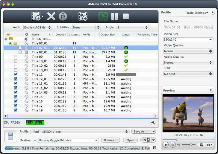 4Media DVD to iPod Converter For Mac