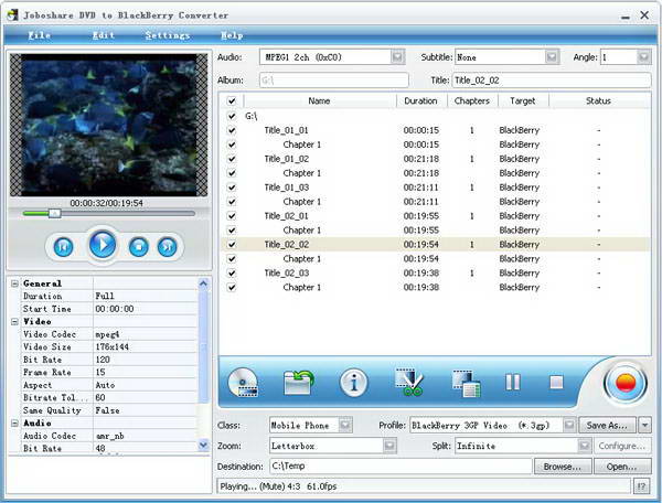 Joboshare DVD to BlackBerry Converter For Mac