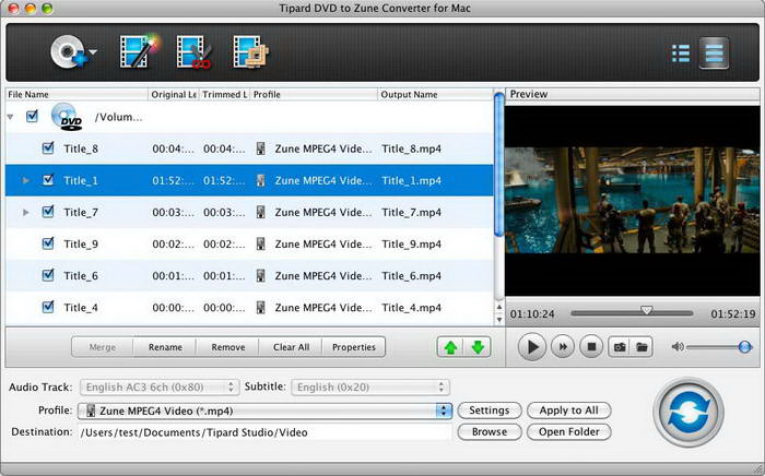 Tipard DVD to Zune Converter for Mac