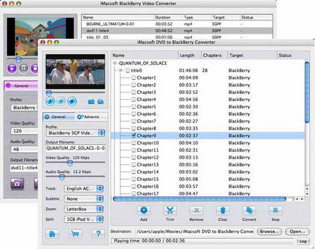 iMacsoft DVD to BlackBerry Suite For Mac