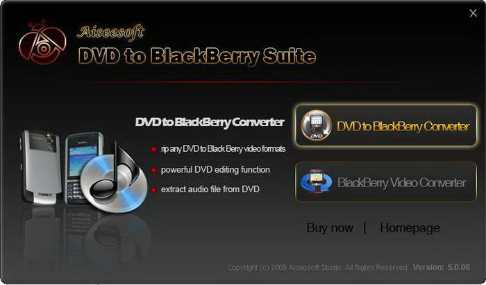 Aiseesoft DVD to BlackBerry Suite for Mac