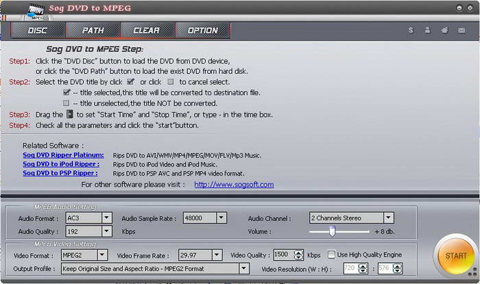 Sog DVD to MPEG ripper