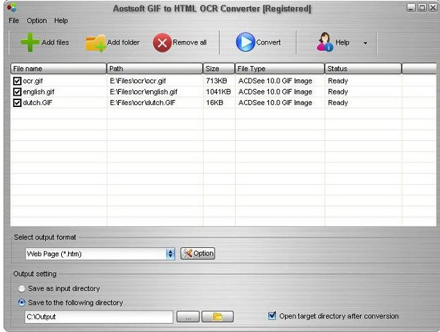 Aostsoft GIF to HTML OCR Converter