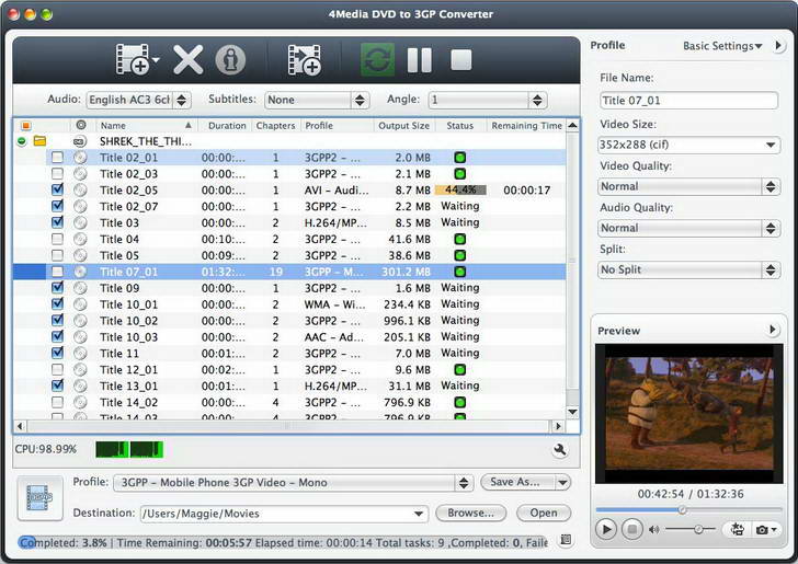 4Media DVD to 3GP Converter For Mac