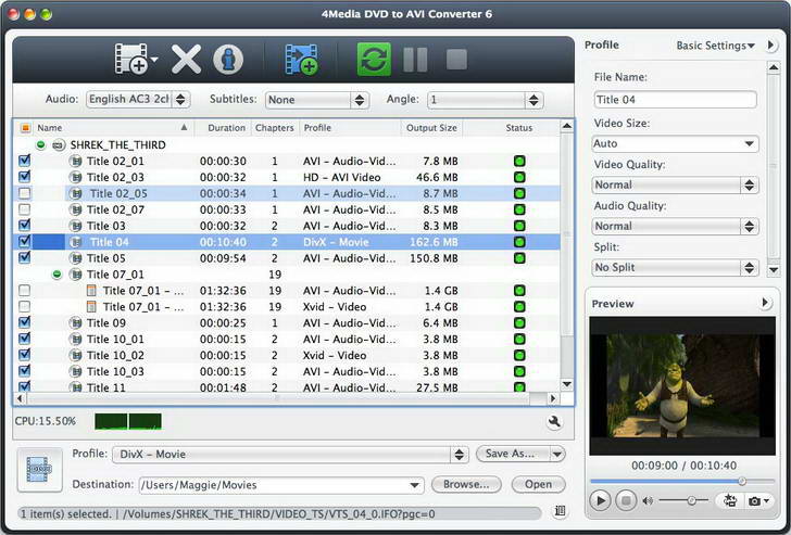 4Media DVD to AVI Converter For Mac