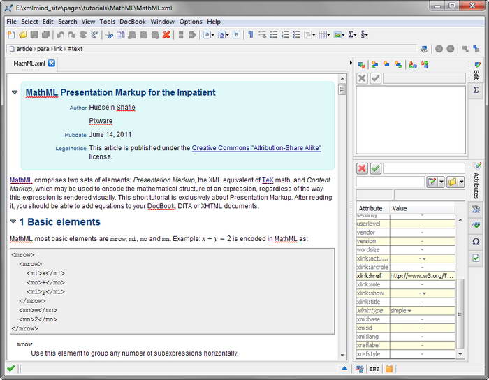 XMLmind XML Editor