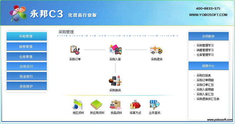 永邦C3化妆品行业进销存管理软件