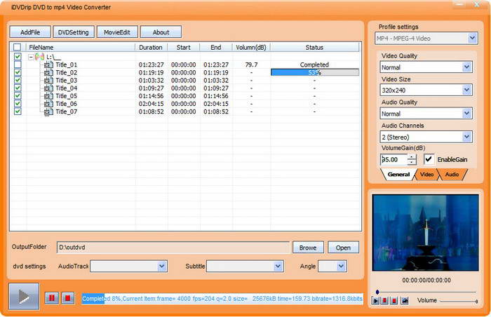 iDVDrip DVD to MP4 Converter