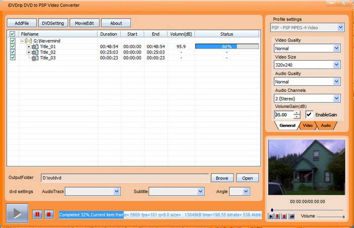 iDVDrip DVD to PSP Converter