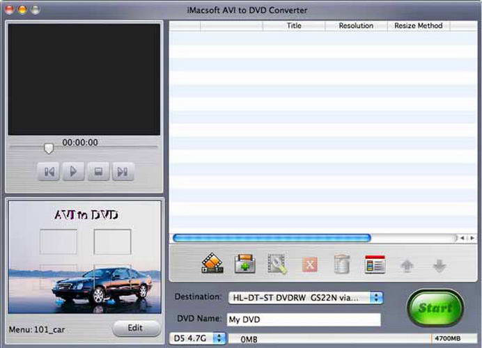 iMacsoft AVI to DVD Converter For Mac