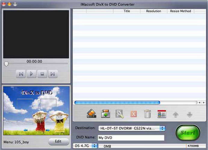 iMacsoft DivX to DVD Converter For Mac