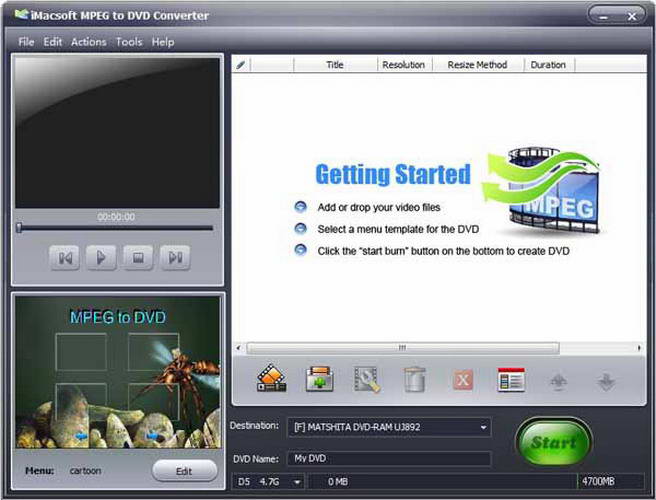 iMacsoft MPEG to DVD Converter