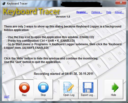 Keyboard Tracer(formerly Keyboard Logger)