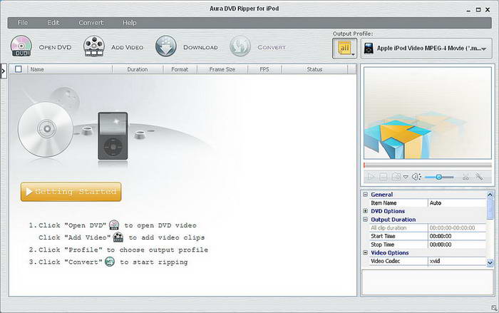 Aura DVD Ripper for iPod