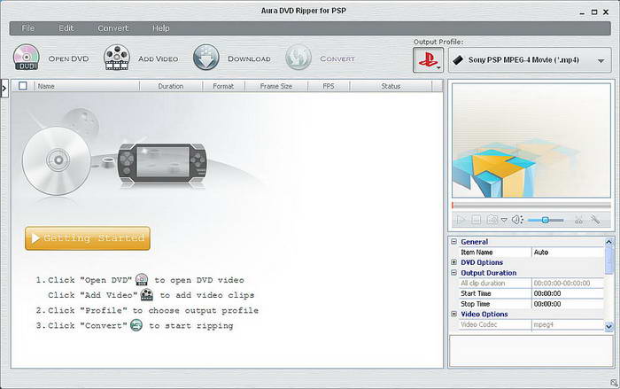 Aura DVD Ripper for PSP