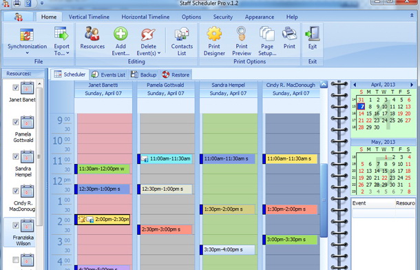 Staff Scheduler for Workgroup