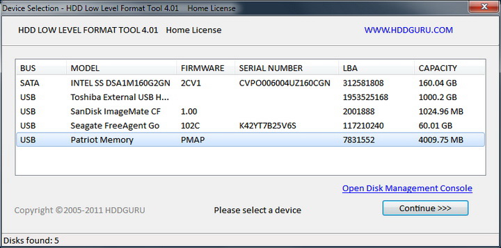 HDD LLF Low Level Format Tool