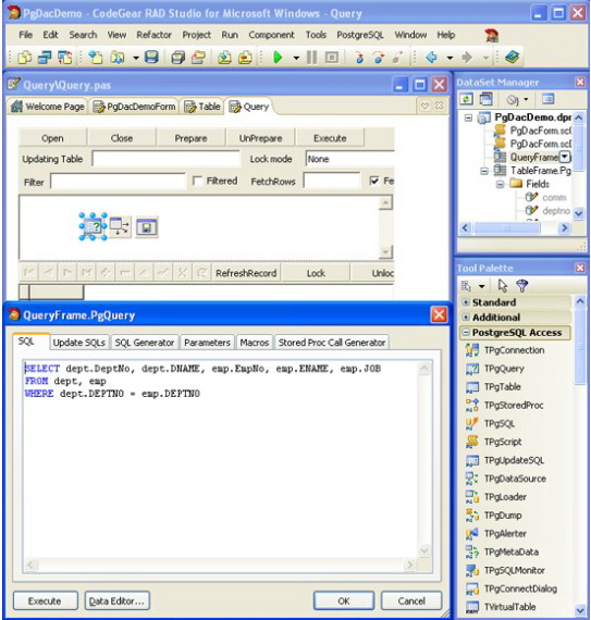 PostgreSQL Data Access Components