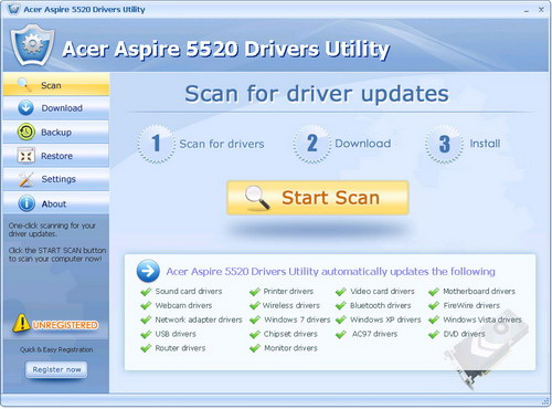 Acer Aspire 5520 Drivers Utility