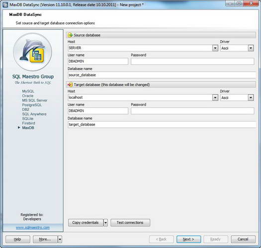 MaxDB Data Sync distribution package